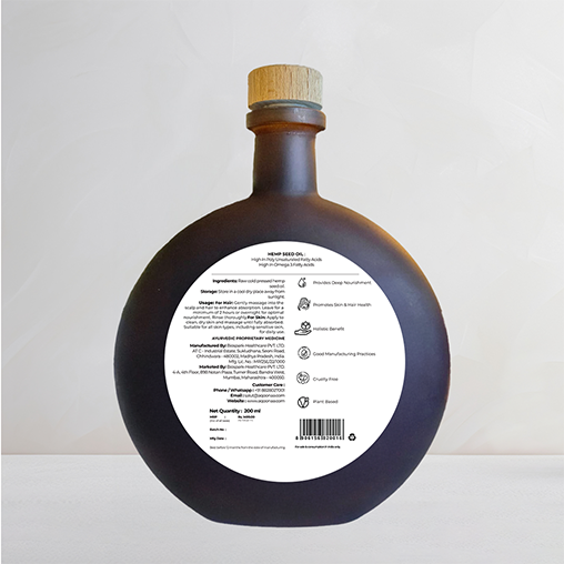 Cold Pressed Unrefined Hemp Seed Oil